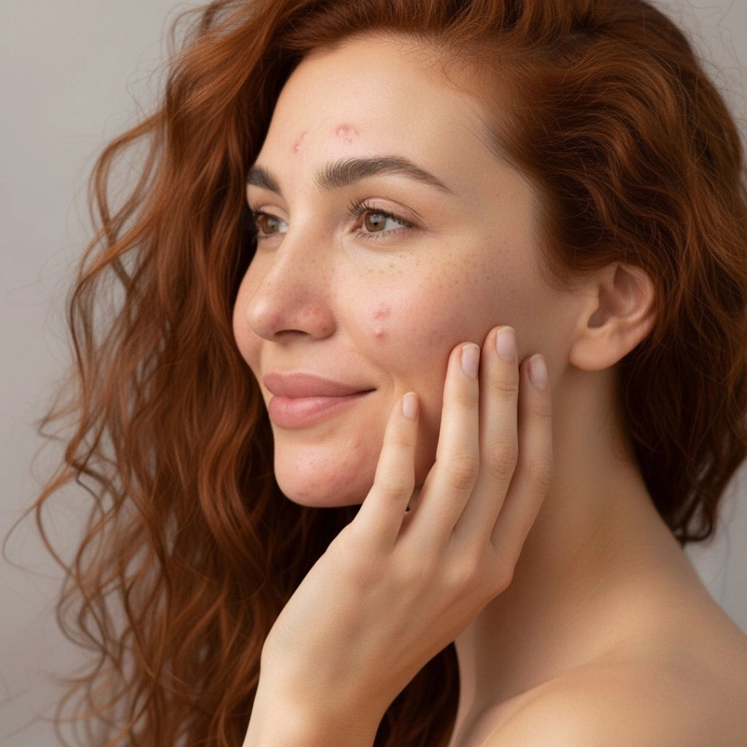 before Woman with skin problems and pimples.