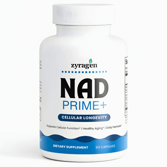 Zyragen NAD Prime Supplement bottle on a white background